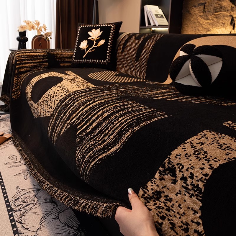 沙发盖布轻奢高级感四季通用高克重雪尼尔沙发巾沙发套罩沙发毯垫