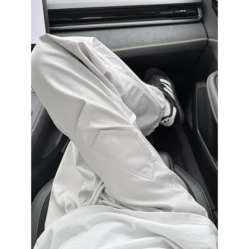 美式褶皱感斜切休闲裤男女款夏季潮牌高街工装裤子直筒户外冲锋裤