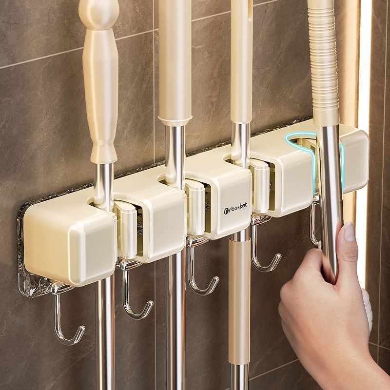 免打孔强力承重卫生间墙上挂钩扫把固定架收纳神器无痕家用置物架