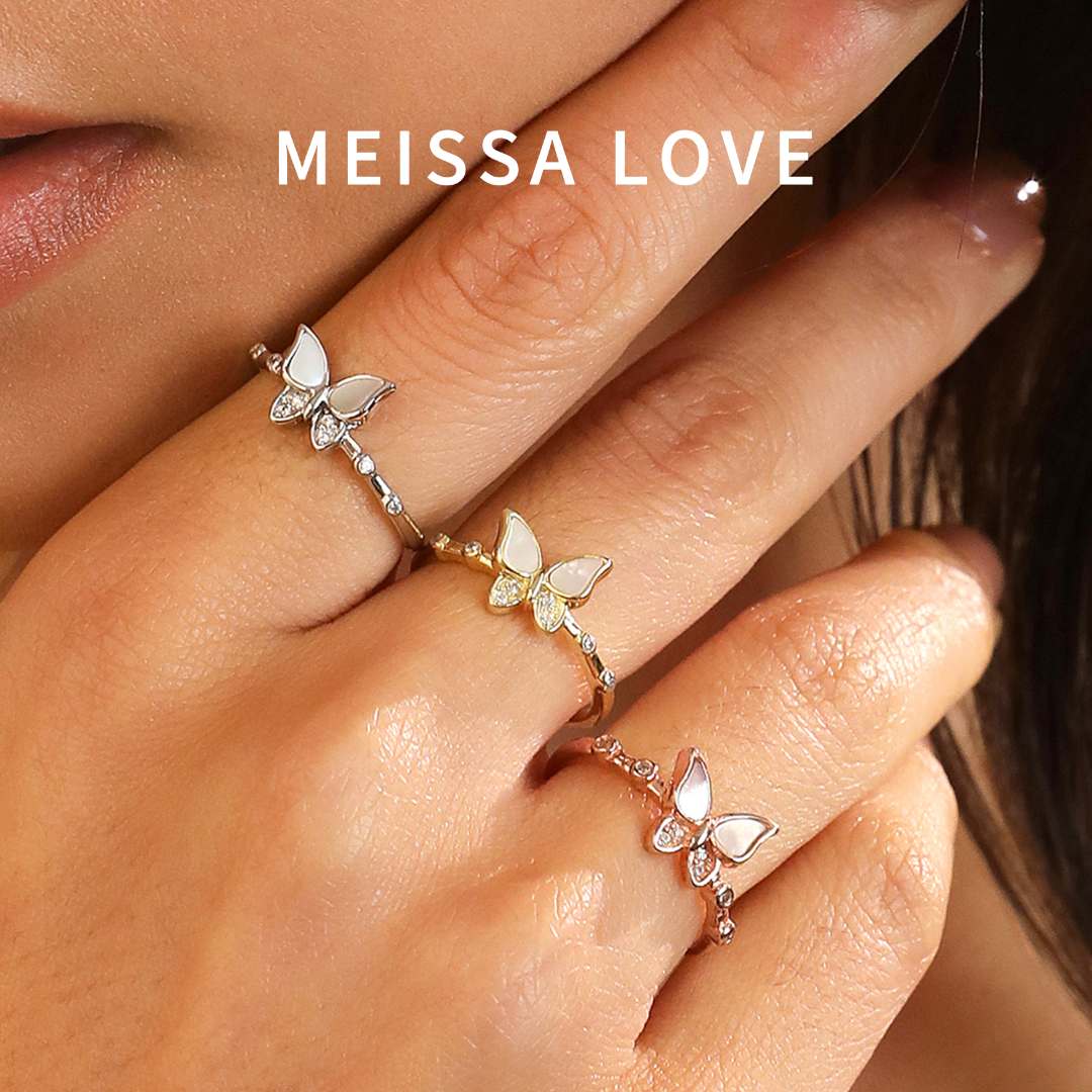925银合成锆石戒指 绮光蝶语戒指 立体蝴蝶甜美森系轻奢精致礼物