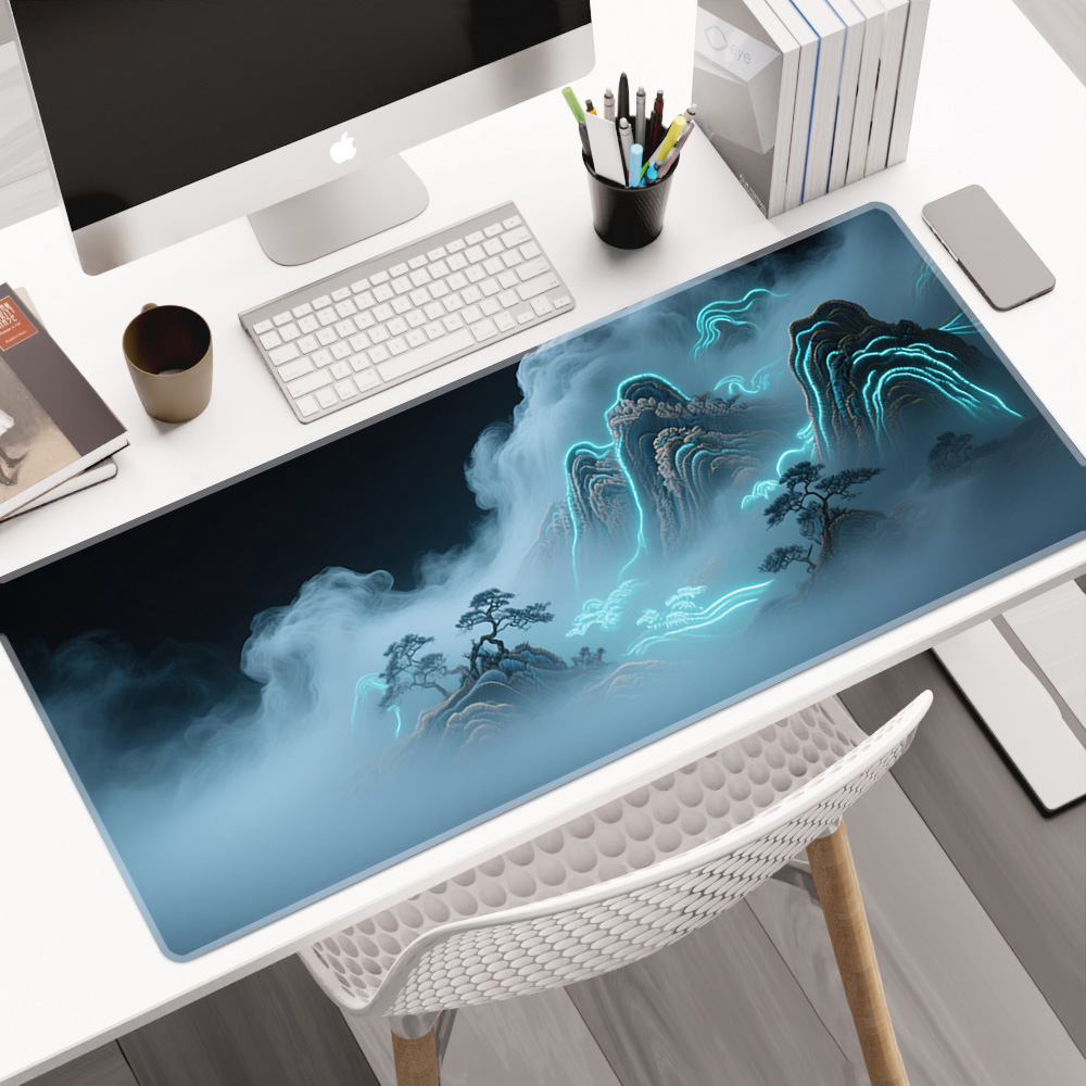 超大号国风山水电脑书桌垫宿舍防滑键盘垫风景专用电竞游戏鼠标垫