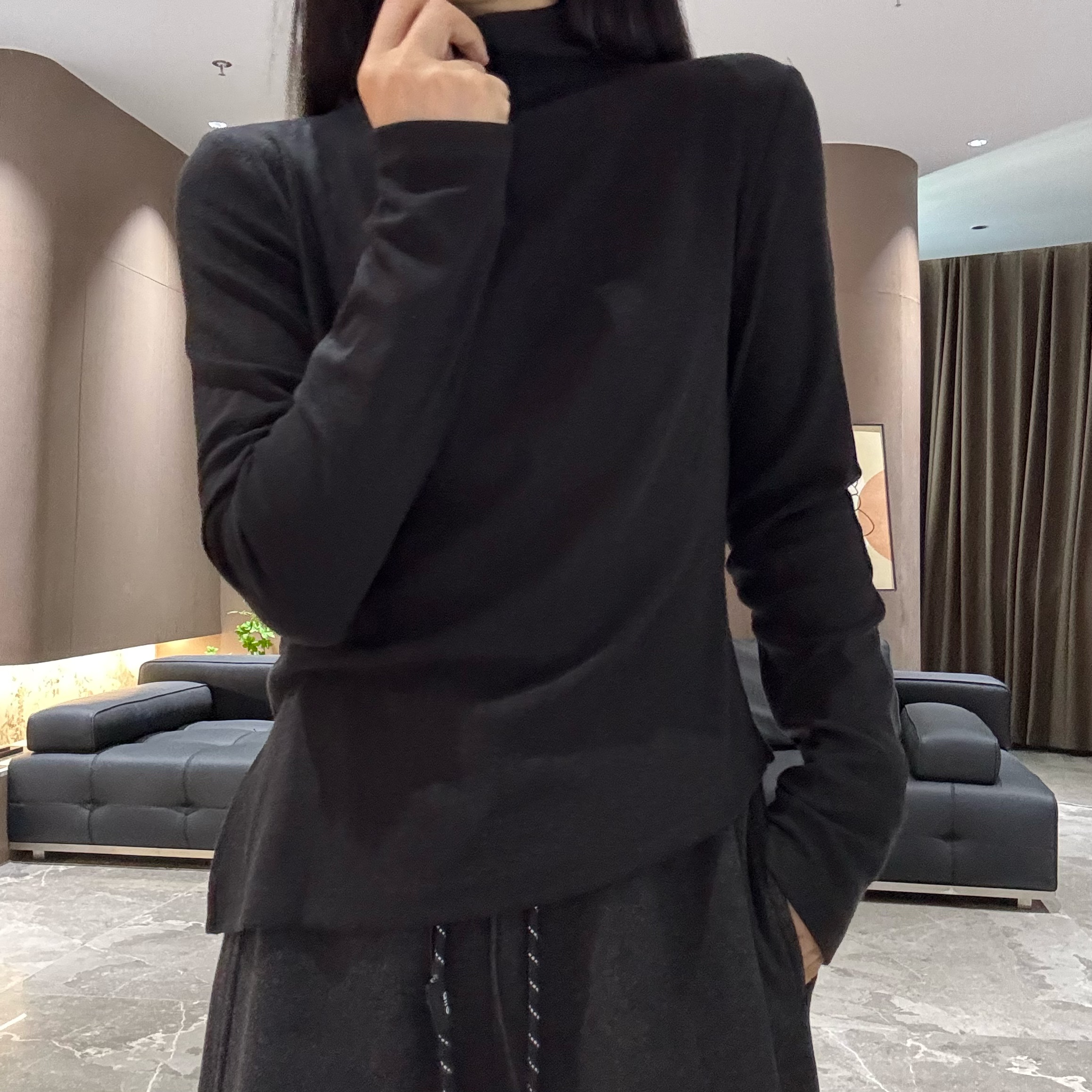 宿慕时尚百搭半高领上衣秋季新款长袖打底1610小雨女装自产