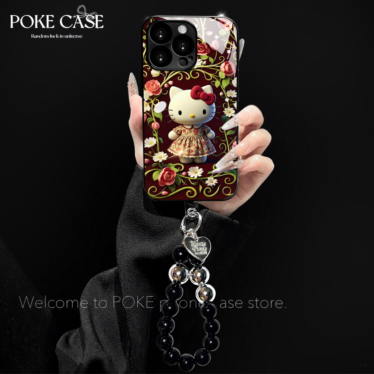 高级电镀玻璃繁花KT适用苹果oppo华为vivo小米手链手机壳