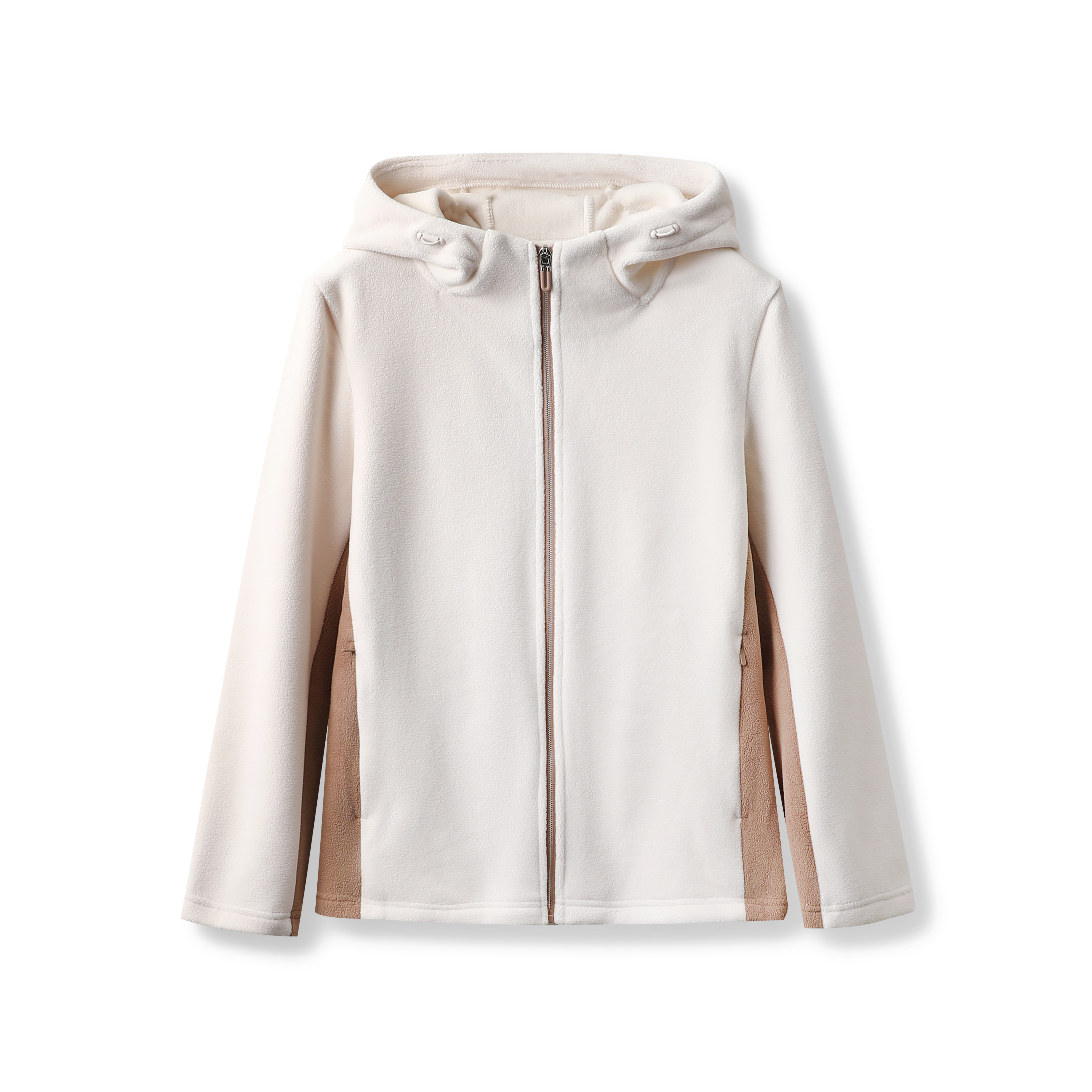 门店49&9！某迪同款」高密双面奥利绒撞色连帽休闲运动外套女C25268