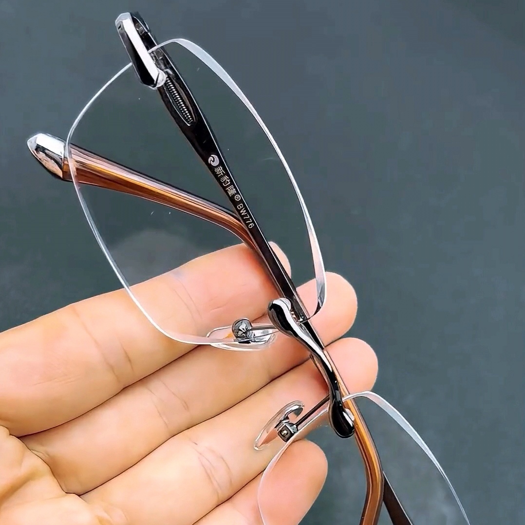 东海水晶无框正品水晶石老花镜中老年时尚男女高清耐磨抗疲劳眼镜