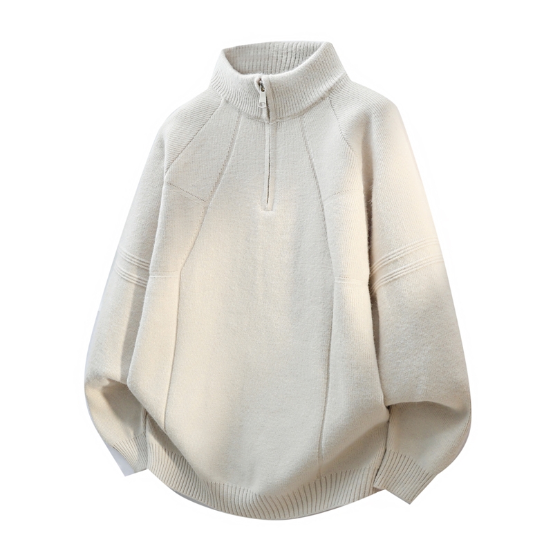男士毛衣男款秋冬季新款半高领拉链加厚套头长袖休闲打底针织衫男