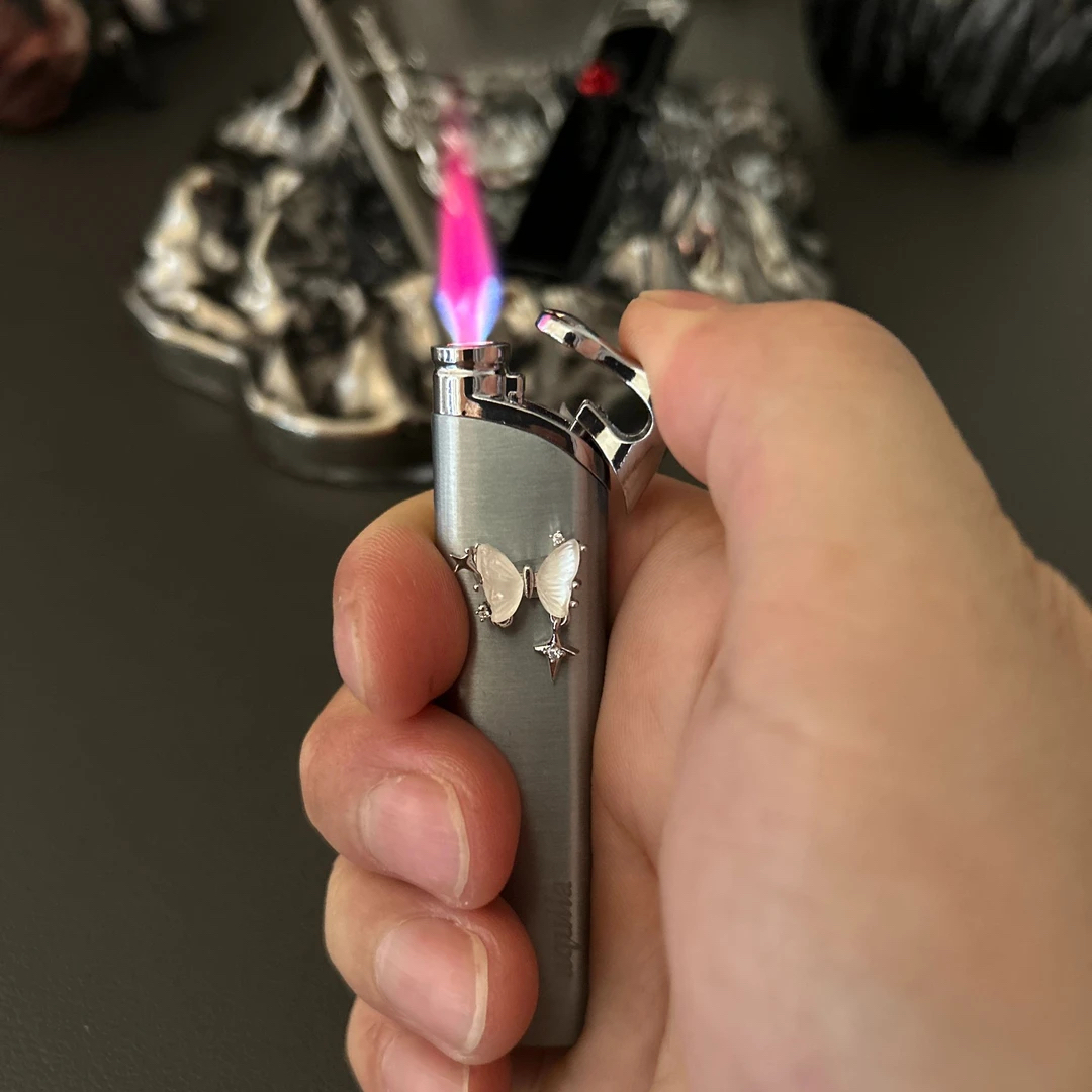 原创手作DIY打火机高颜值男女生礼物金属防风充气百搭创意礼品