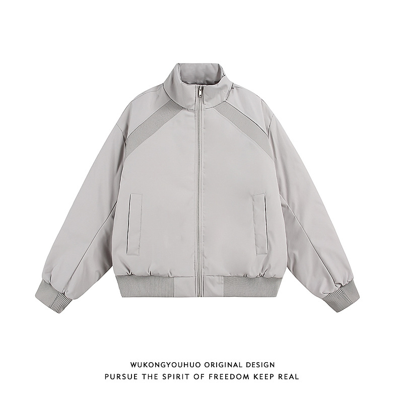 新款潮牌美式解构立领棒球服棉衣加厚男女秋冬中性风保暖棉服外套