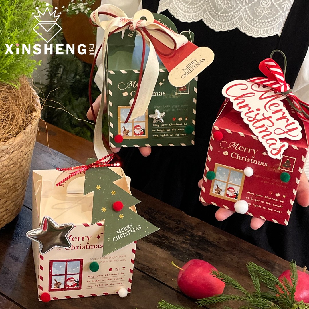 【圣诞节新品】芯苼 原创圣诞奇遇苹果盒平安夜礼物DIY花艺资材