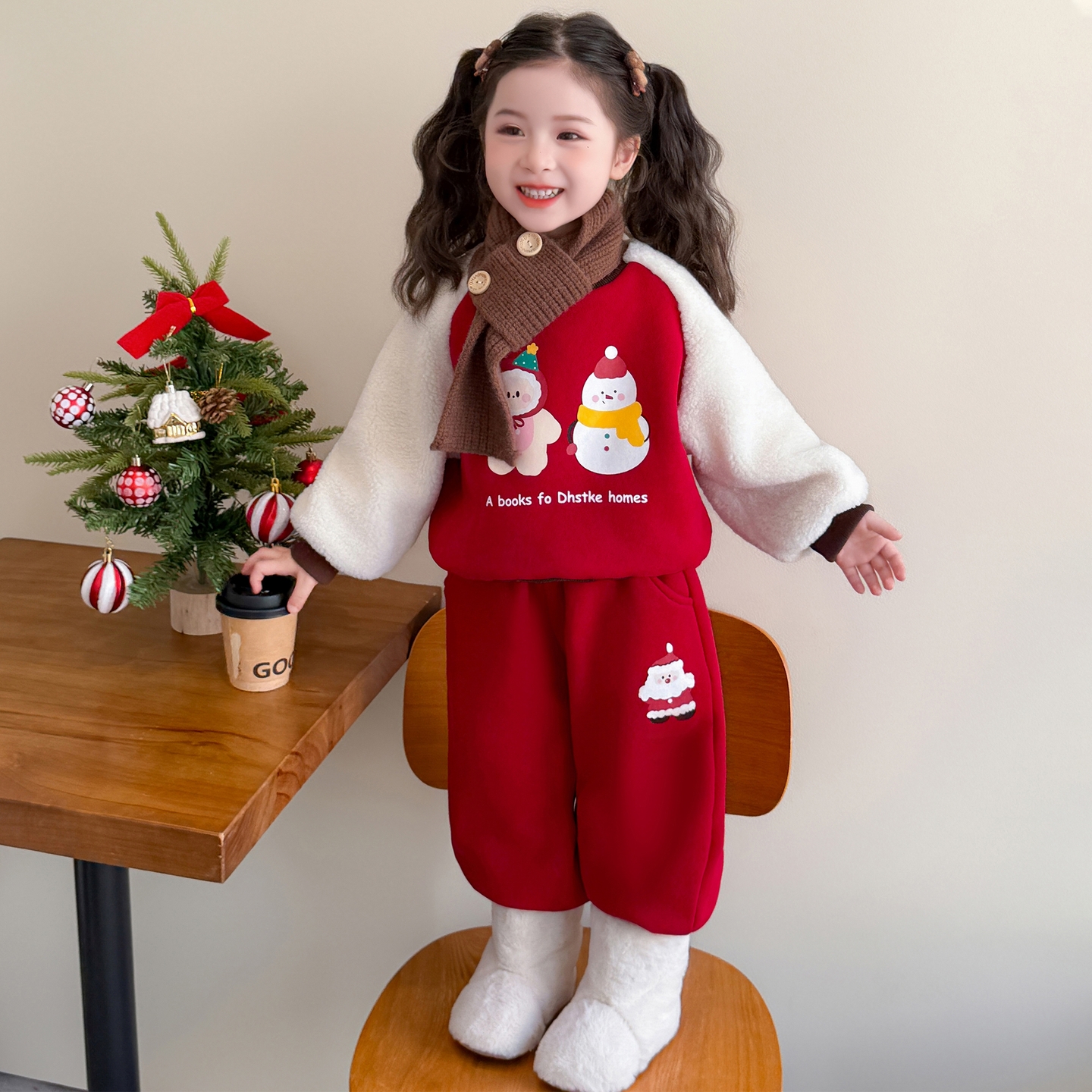 女童套装秋冬2025新款儿童洋气休闲冬装女宝宝加绒加厚冬季两件套