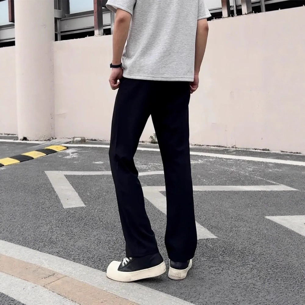 夏秋2.0弯刀裤透气亲肤显高显瘦半松紧四面弹大码黑色休闲长裤