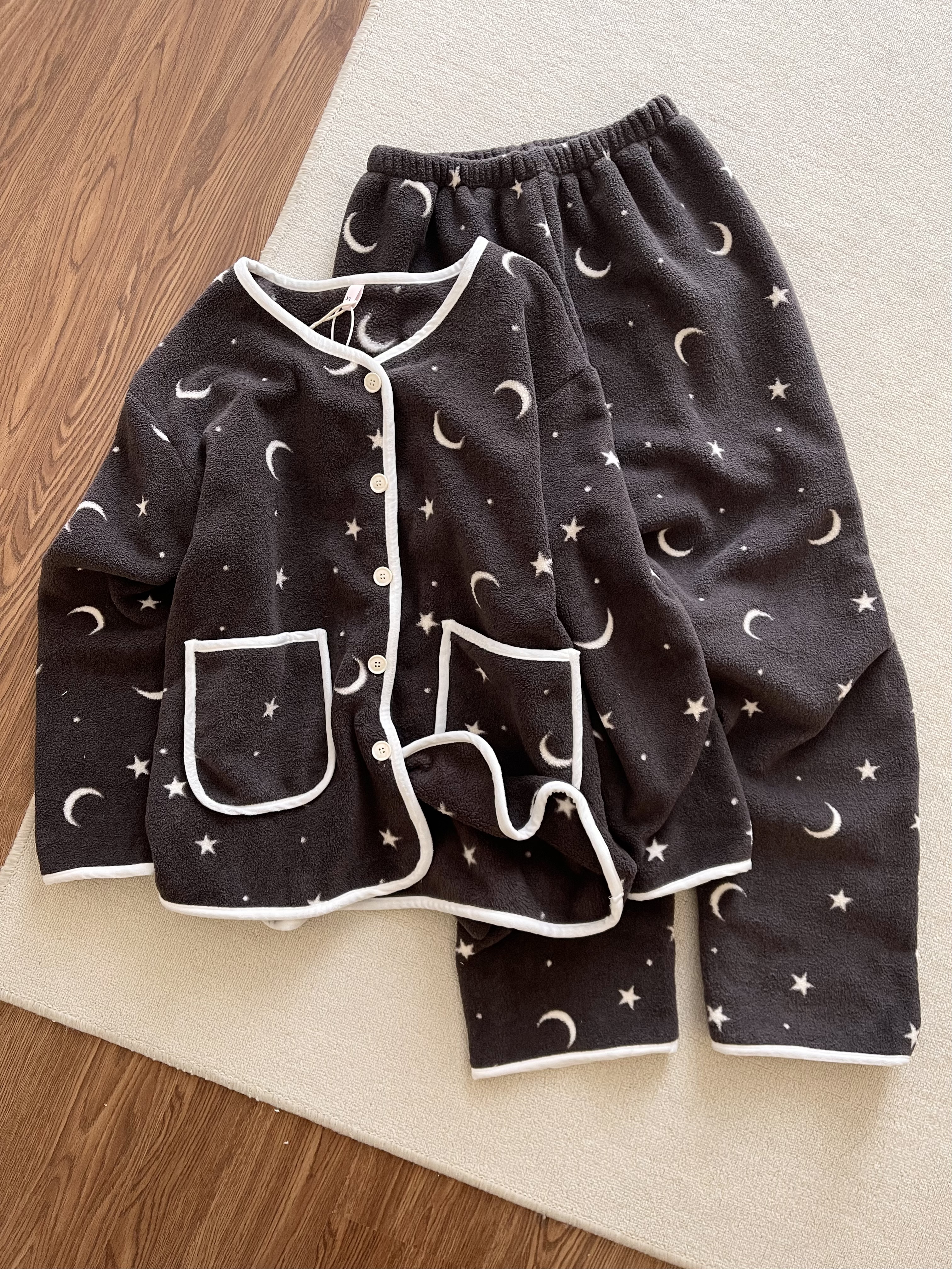 【DMXJ大梦想家】韩系高级夜空法兰绒睡衣女秋冬新款加厚家居服套装