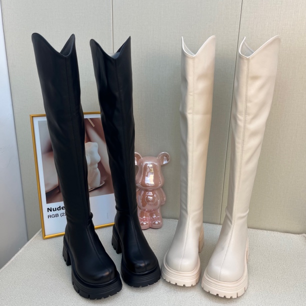 过膝秋冬粗跟骑士高跟高筒靴高筒靴女款女款厚底靴子女台州长筒靴