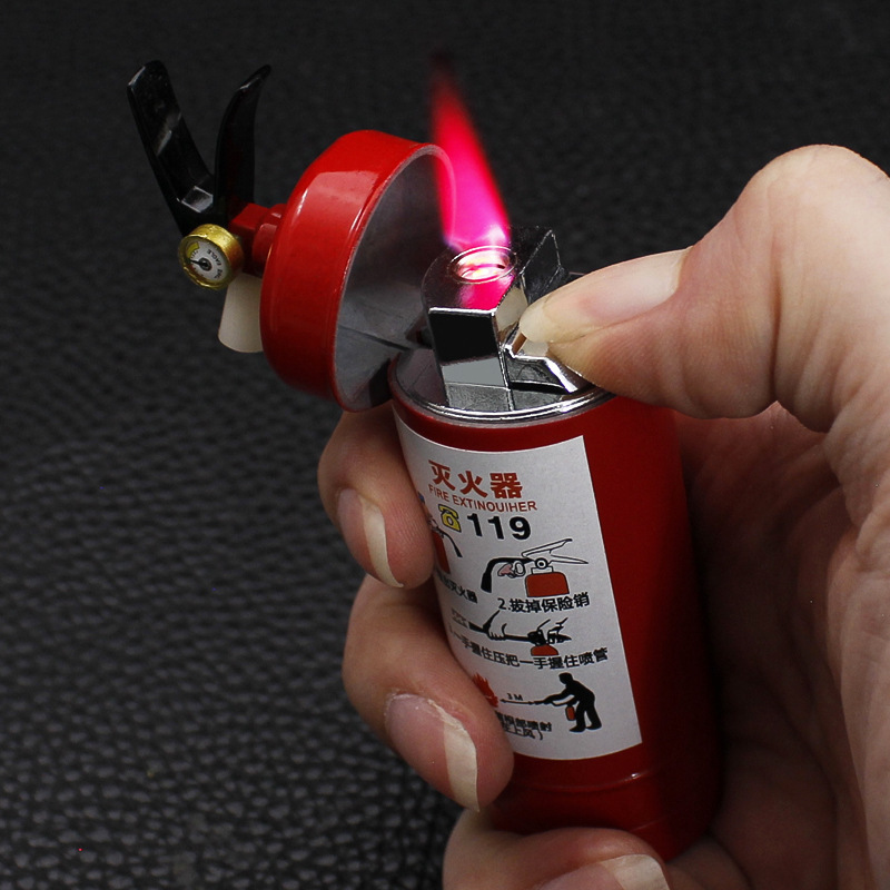 (小火火机）迷你灭火器模型金属防风可打火机个性创意