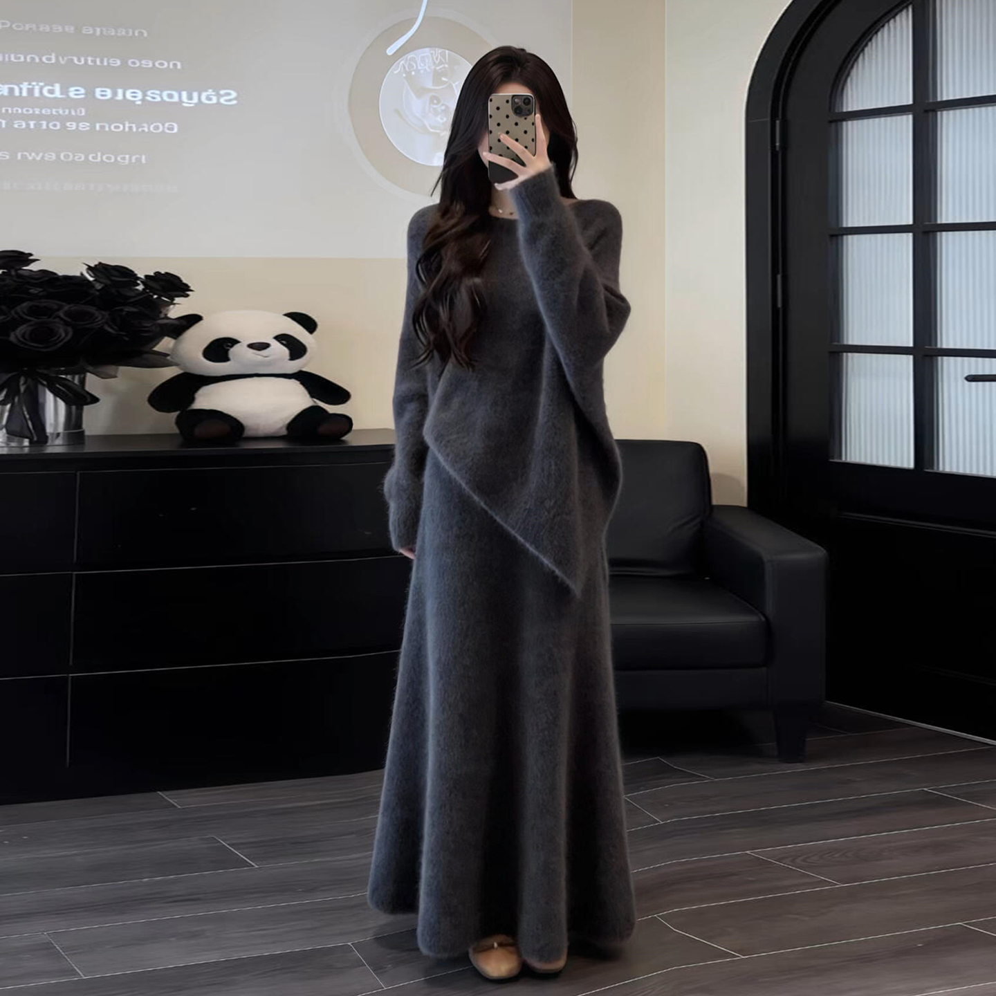 2026超火韩系穿搭一整套女高级气质轻熟风毛衣温柔显瘦半身裙套装