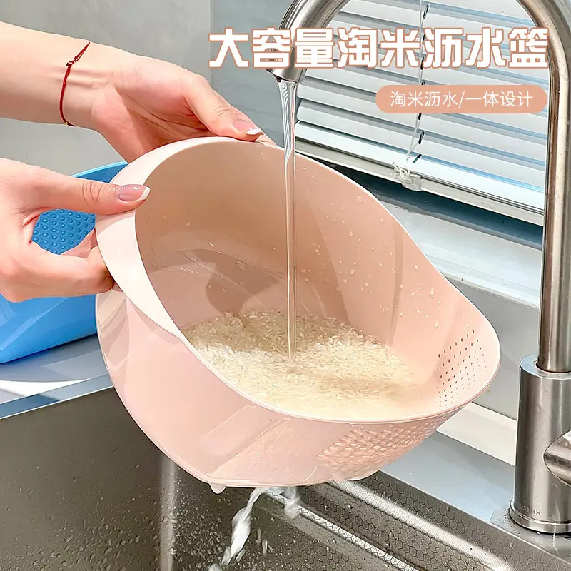 大容量淘米沥水篮家用洗米筛多功能厨房水果盆清洗蔬菜加厚洗菜盆