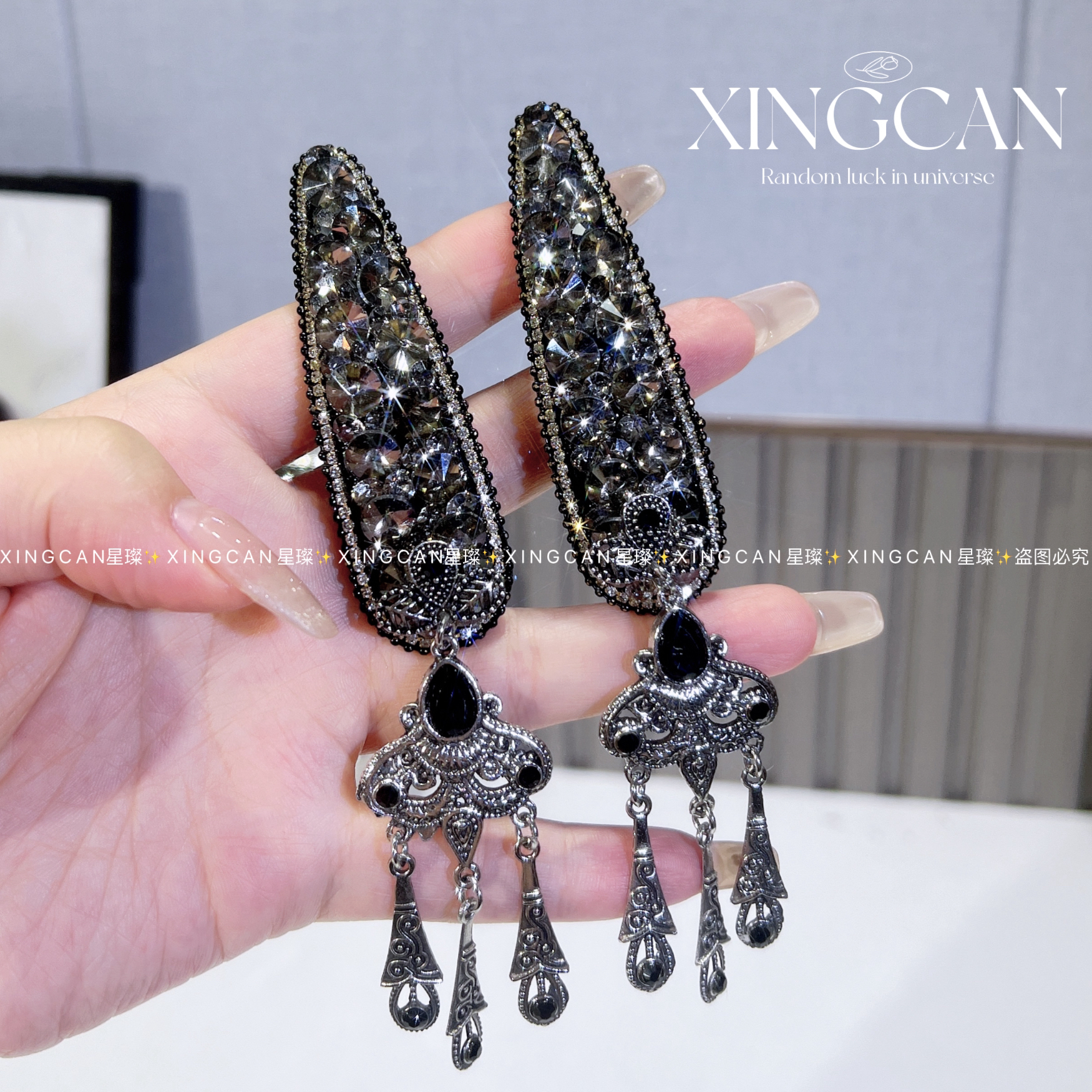 鸭嘴夹民族风边夹复古宫廷女发夹百搭头饰简约轻奢