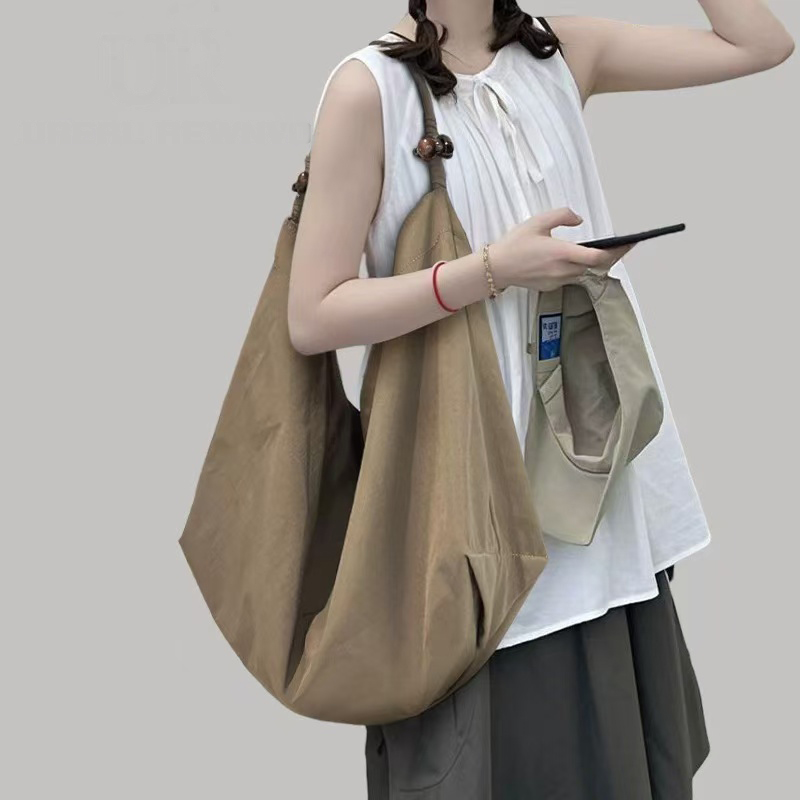 URDIW REKORS复古尼龙托特包女大容量通勤慵懒风休闲单肩购物袋