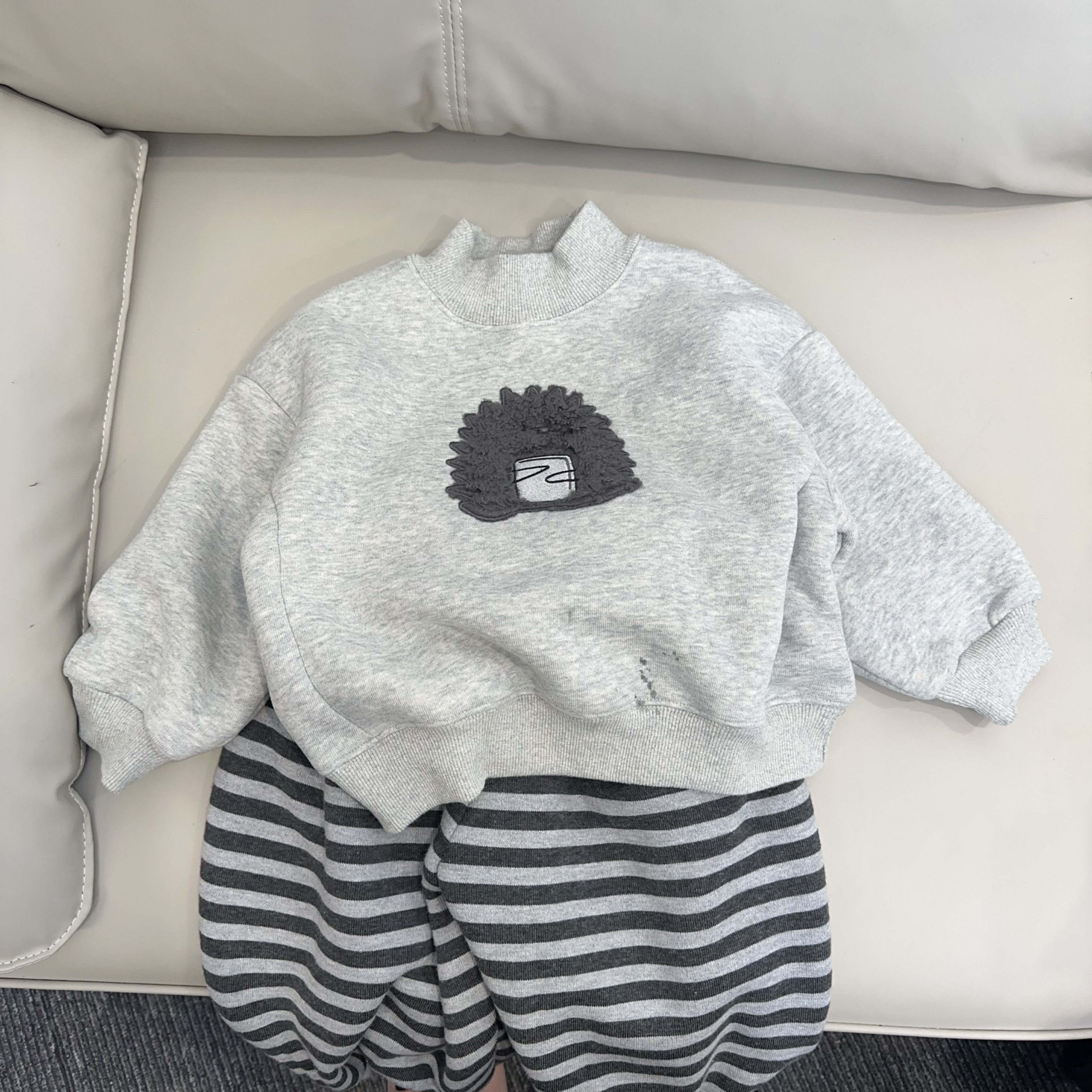 儿童韩版加厚毛毛卡通卫衣冬款