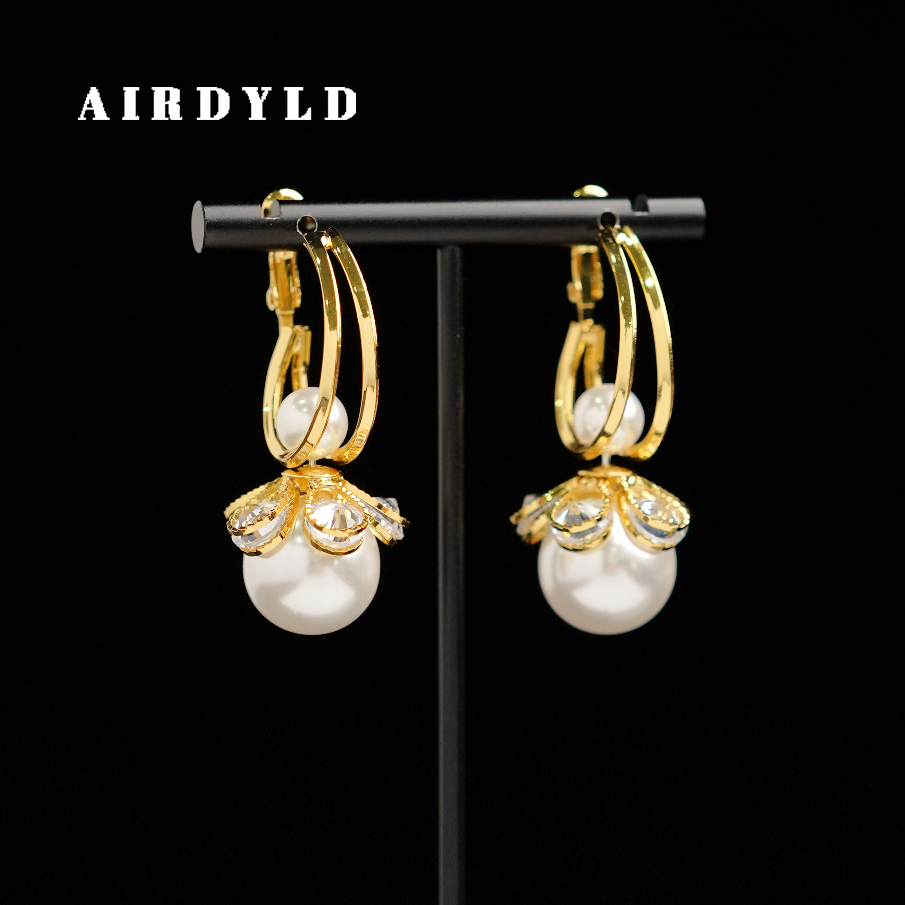 黄铜仿珍珠耳饰 【花好月圆】一款多戴气质轻奢时尚百搭小众耳环