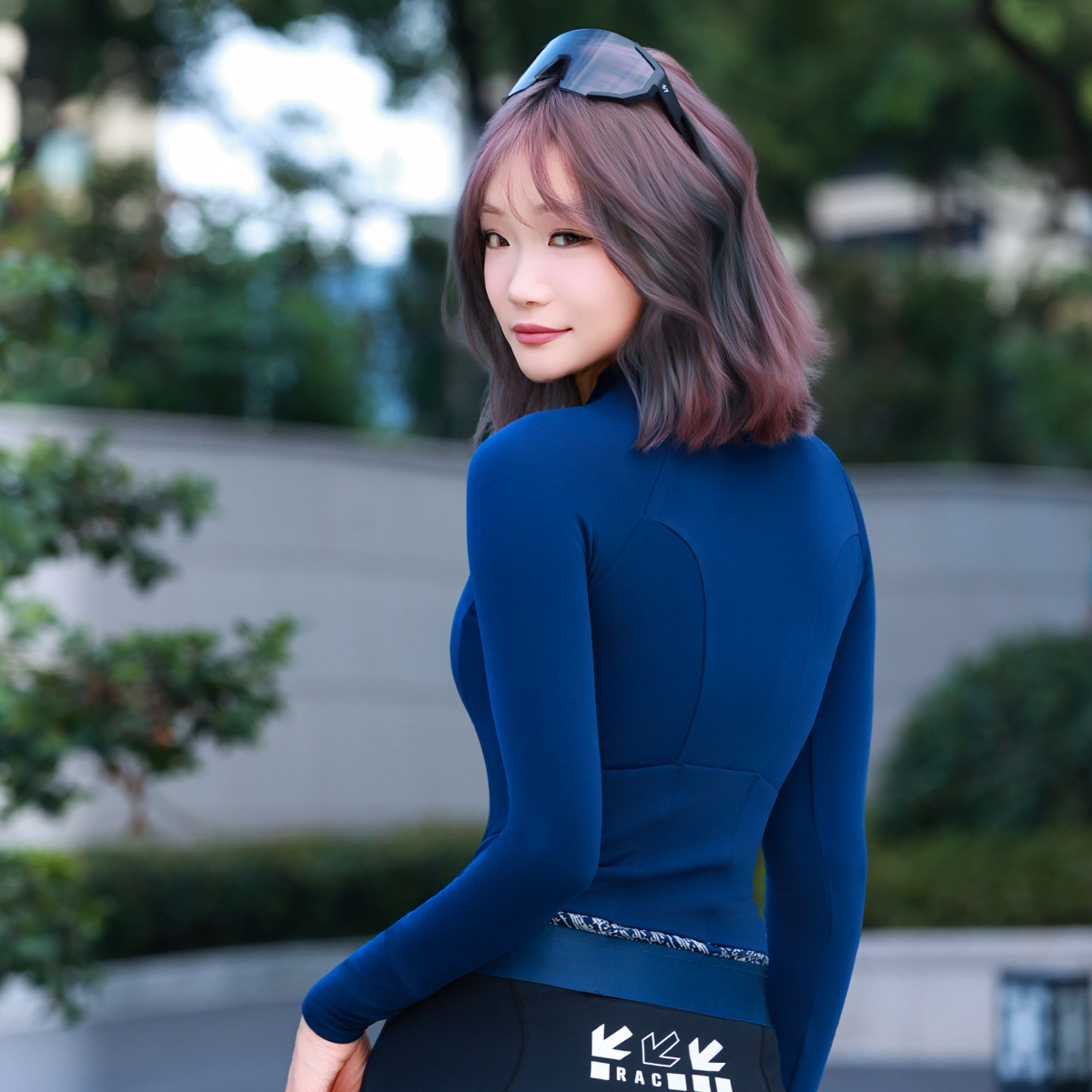 「秋季新品-女款男士薄绒」弹力耐磨保暖秋冬长袖骑行服竞赛版