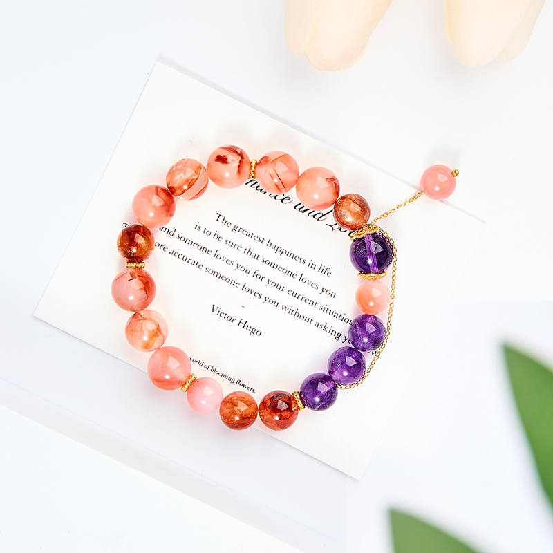 她绽放 【听涧·梦敦煌】九紫离火手串天然水晶多宝设计款手链