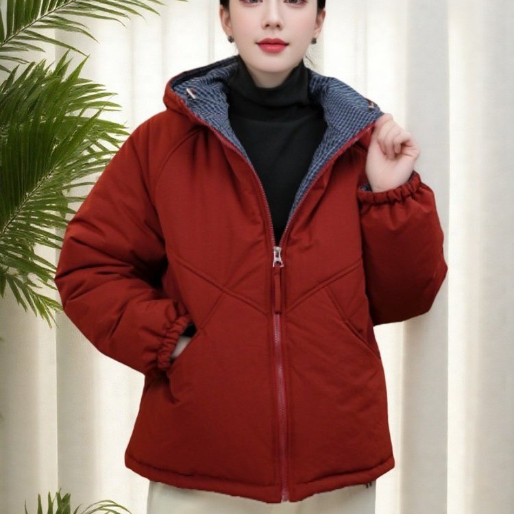 冬日暖阳！新款绒棉服保暖防风派克宽松好穿连帽棉衣厚外套89167