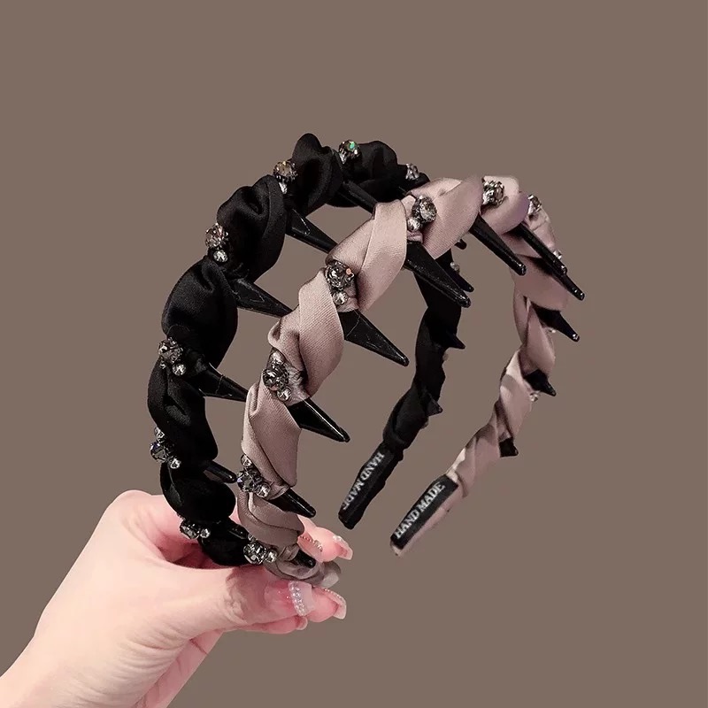 发箍女2025新款高级感镶钻缠绕防滑带齿头箍气质洗脸压发发卡头饰