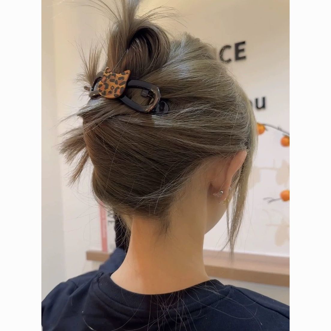 萌趣可爱豹纹爱心扭扭夹气质网红百搭复古简约ins优雅小抓夹