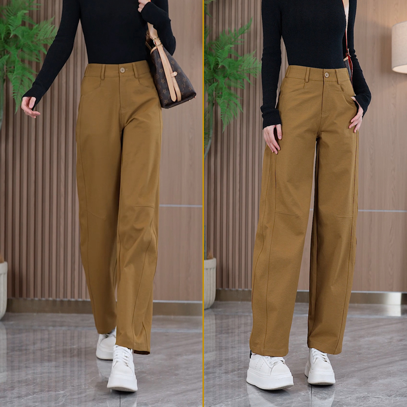 2025秋季新款休闲裤潮流弯刀裤窄版阔腿裤慵懒时尚宽松直筒哪吒裤