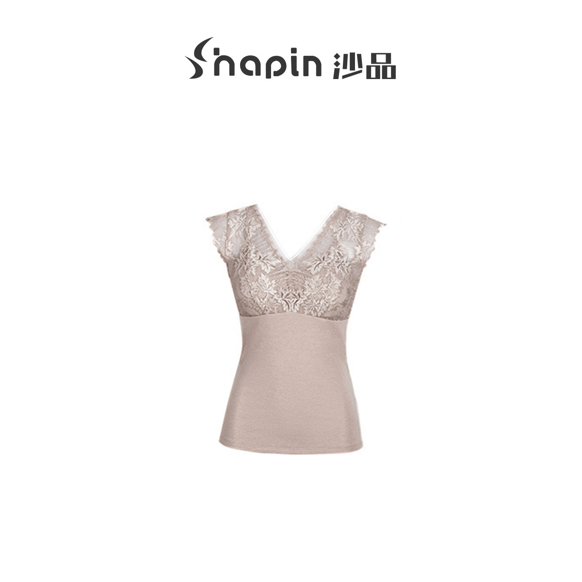 德绒蕾丝保暖美背文胸一体背心QS230023