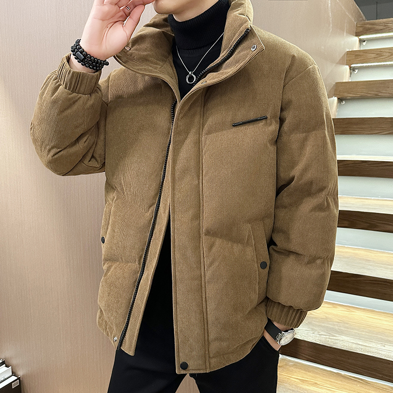 灯芯绒棉衣男2025冬季加厚保暖棉服袄子休闲痞帅气立领面包服外套