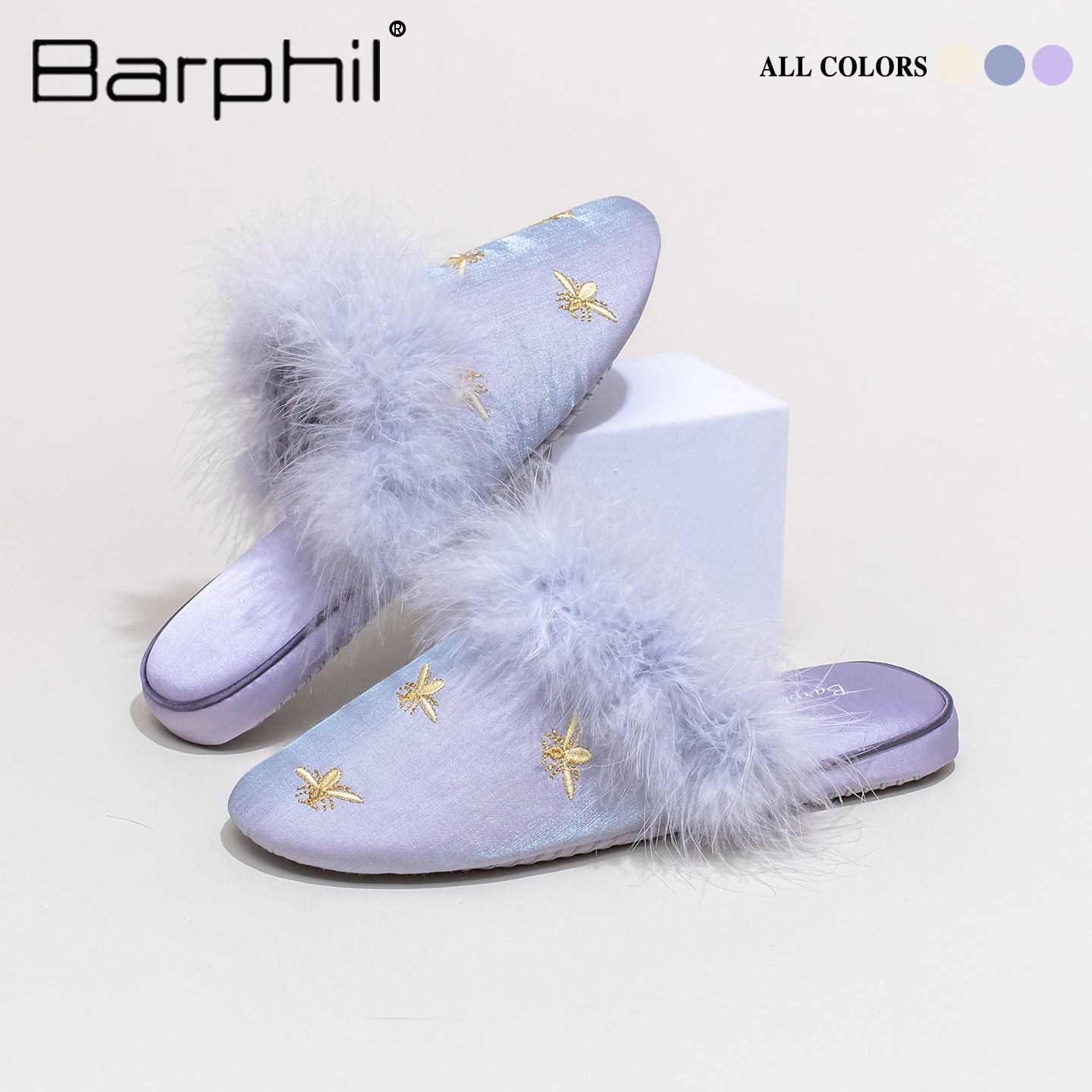 Barphil拖鞋女2025新款秋季室内家居毛毛软底亲肤不撞款静音包头