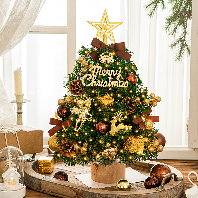 圣诞节新款小型红色桌面圣诞树木桩款摆件diy材料包装饰圣诞节