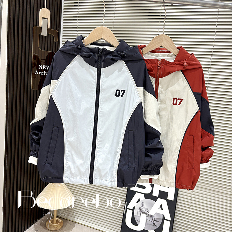 130-180【淏妈原创】青少年男童外套春秋款儿童男孩冲锋衣服中大童