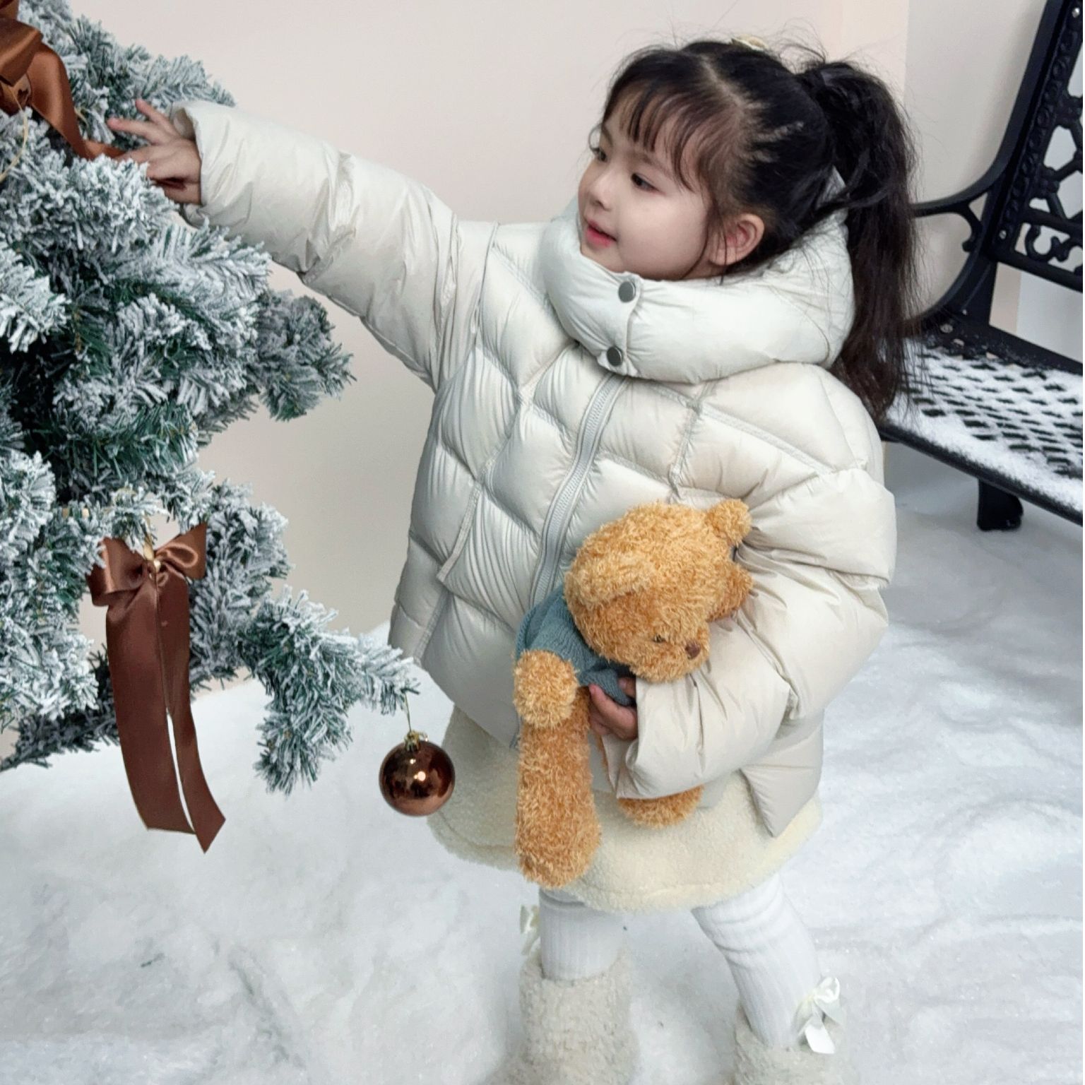 雅鹿儿童羽绒服校服神器女童厚款加绒加厚秋冬外套