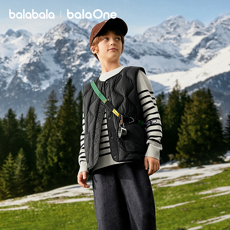 【balaOne】巴拉巴拉儿童马甲女童男童轻薄外套上衣童装2025秋冬