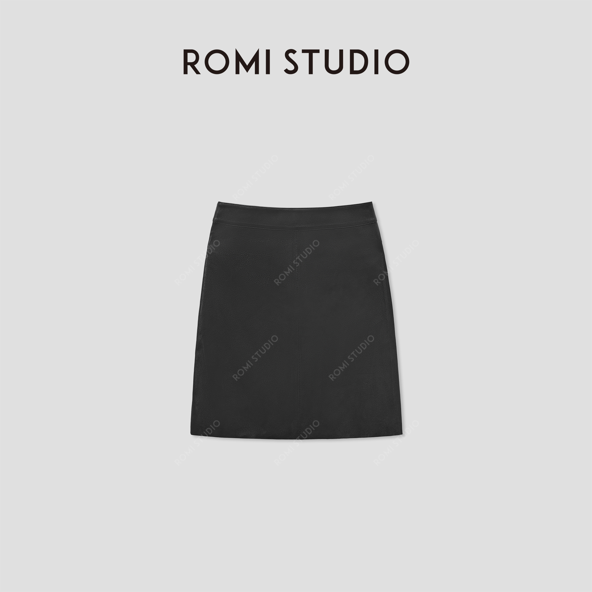 ROMI STUDIO 100%法国进口弹力绵羊皮超薄短款皮半裙 RWBWWT1482