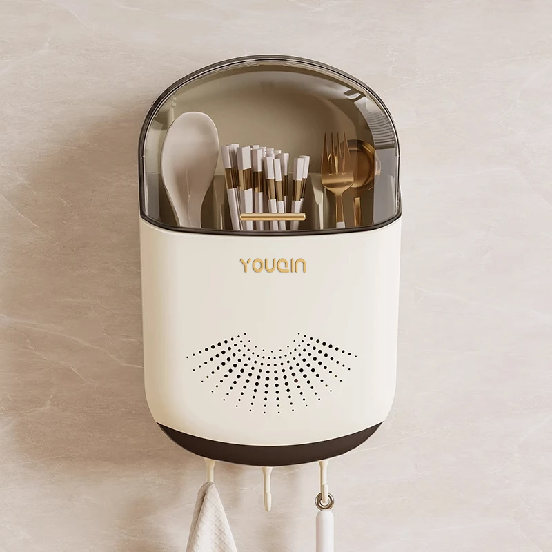 筷子收纳盒家用厨房高档新款筷子筒置物架挂墙壁挂式筷笼勺子桶篓