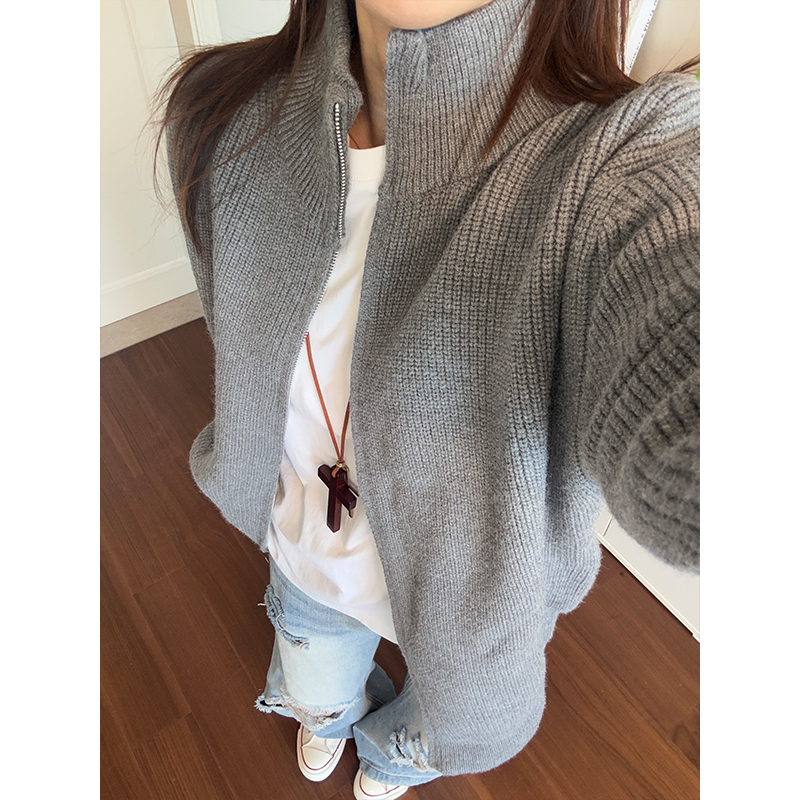 cleanfit立领针织开衫卫衣男秋季新款2025高级感痞帅针织毛衣外套