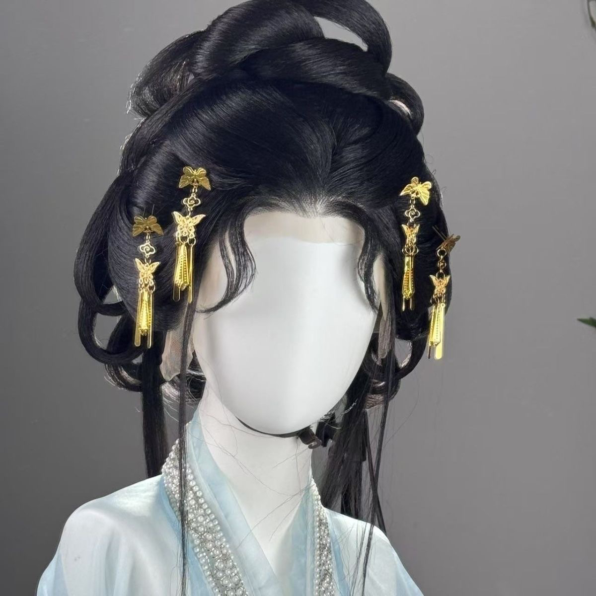 梦金陵金蝴蝶掩鬓簪子发钗流苏掩鬓发战国汉服发饰古风头饰步摇