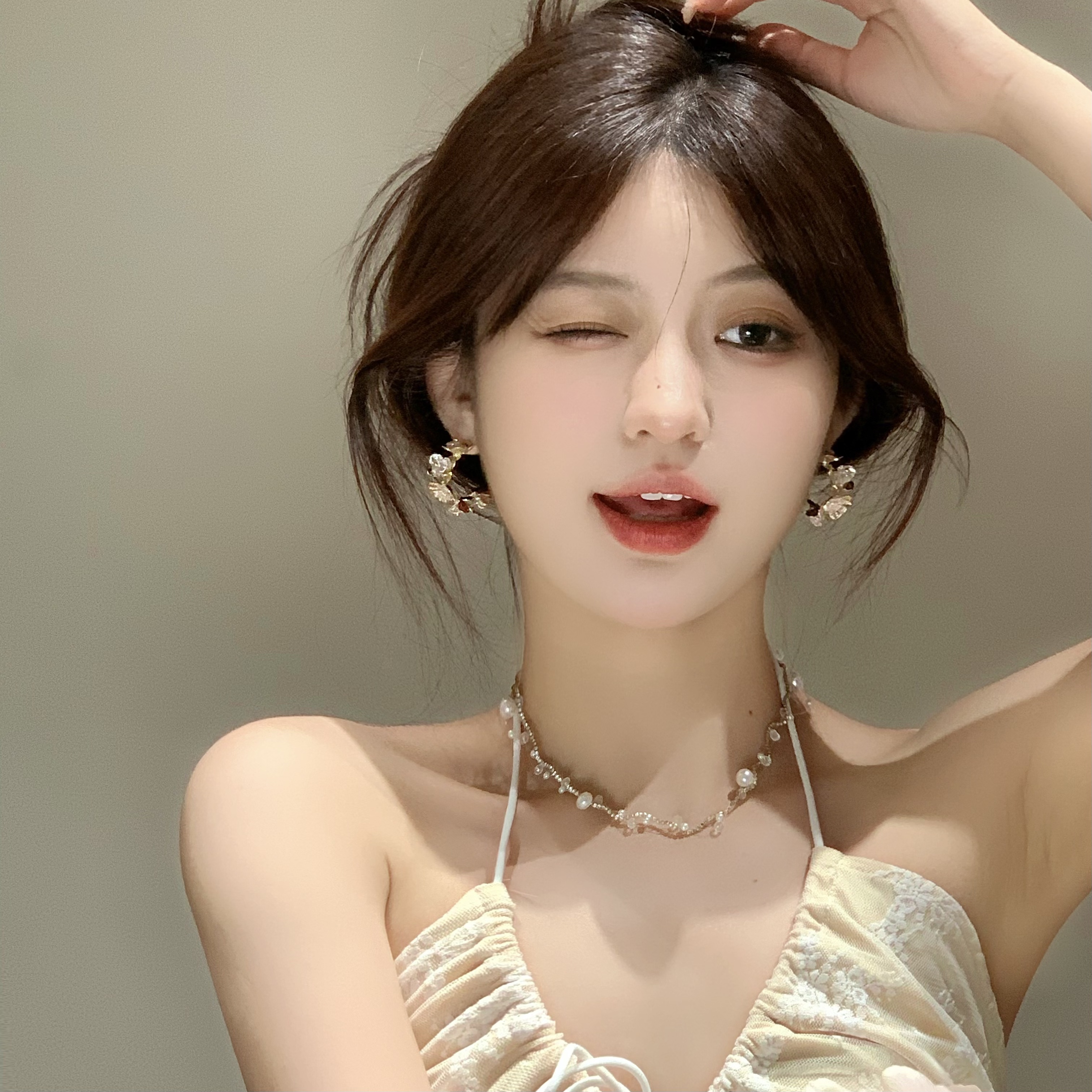 FULL GIRLISH耳环00006金色花朵流苏耳钉耳饰