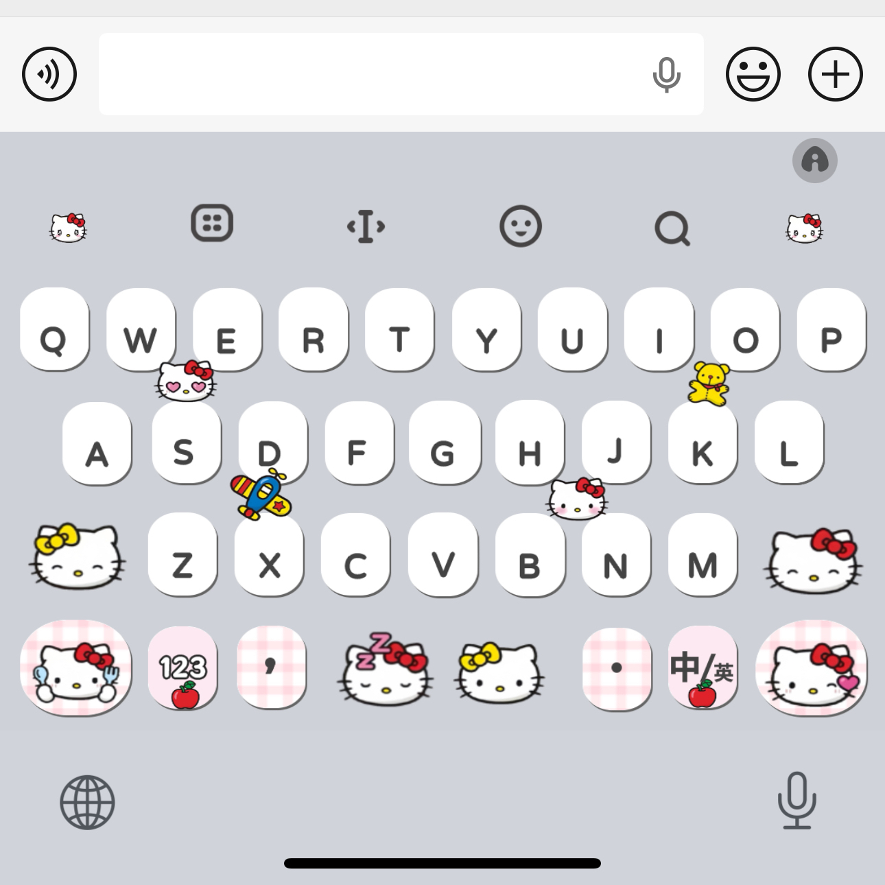 大脸kitty/ios苹果安卓百度输入法皮肤键盘白肚皮双系统双色