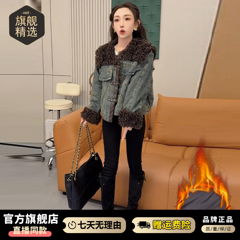 加厚保暖时尚洋气牛仔短外套女2025秋冬新款韩版百搭宽松显瘦上衣