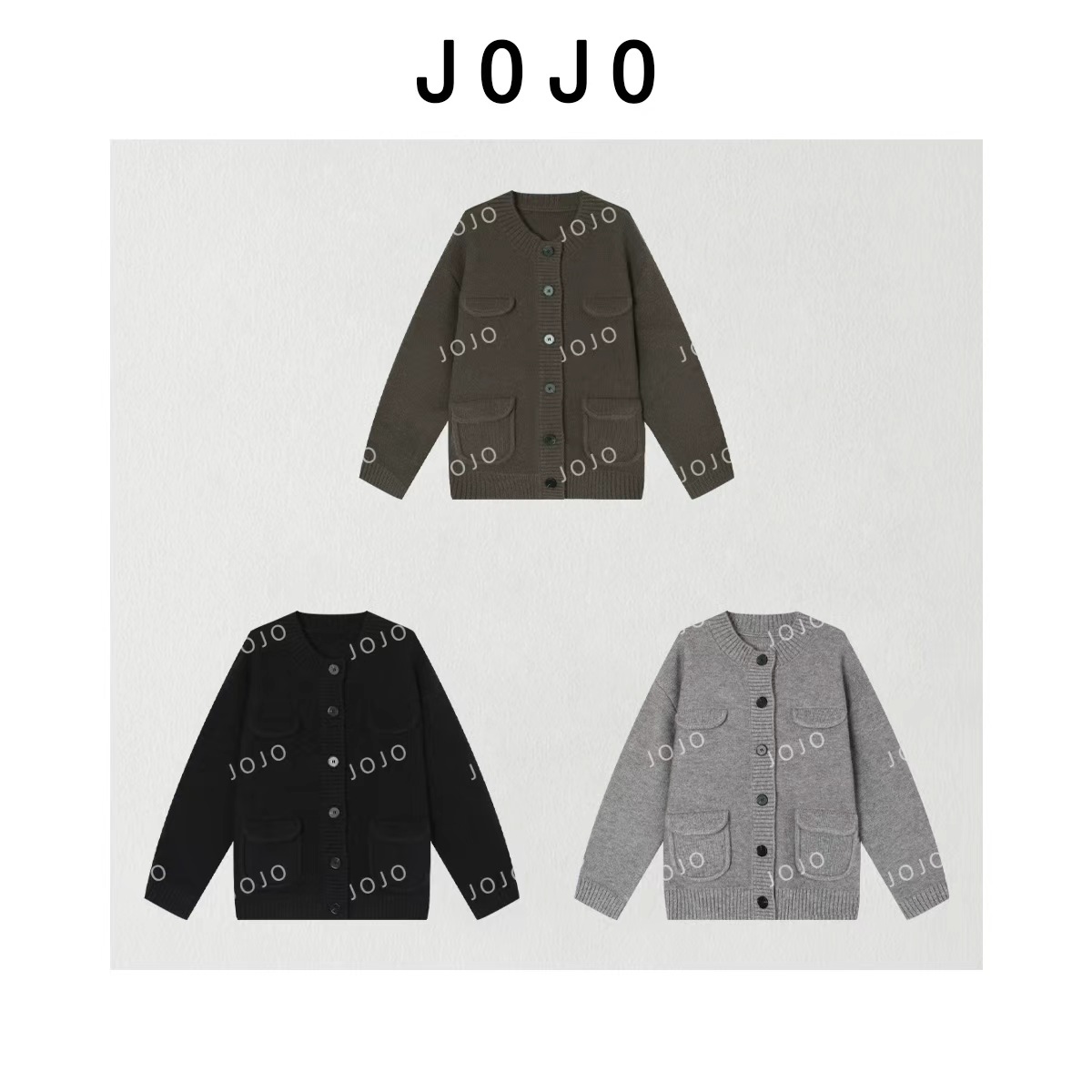 玖玖 2025秋冬【闲暇时分】极简厚款毛衣外套针织开衫 2510C6502