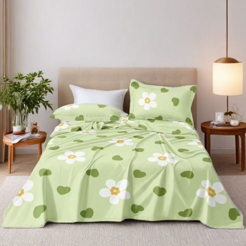 四季布原棉细纱老粗布床单三件套透气凉席床上用品床单枕套