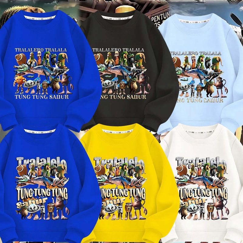 美国山海经通通哥木棍人童装潮牌周边衣服男童薄款卫衣外穿儿童