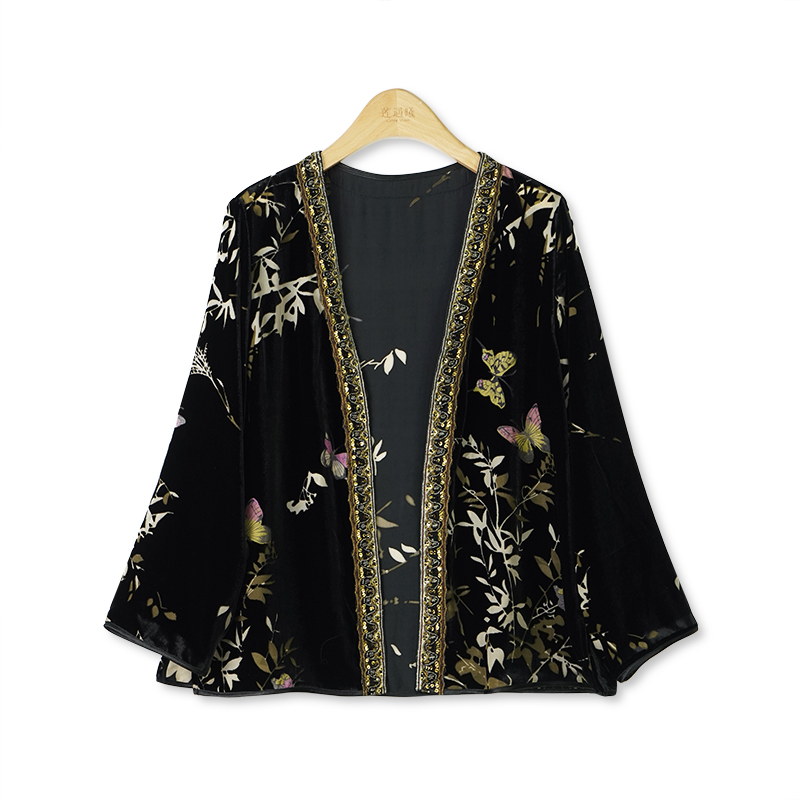 蝶栖幽境丝绒上衣 新中式国风女装1c1064933