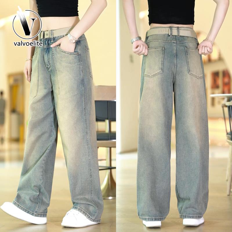 VALVOELITE水洗痞帅牛仔裤男潮牌垂感拖地裤子春季百搭宽松阔腿裤