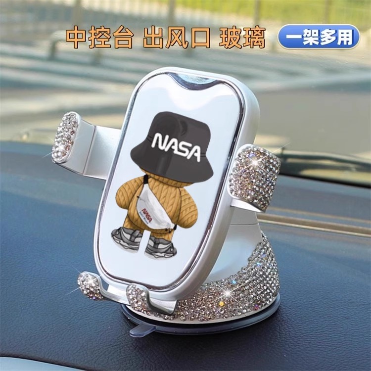 车载手机支架仪表台吸盘式新款镶钻卡通可爱车上防抖导航车内饰女